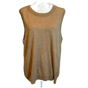 GAP tan sweater vest. Crew-neck. Size Large tall. Lightweight.